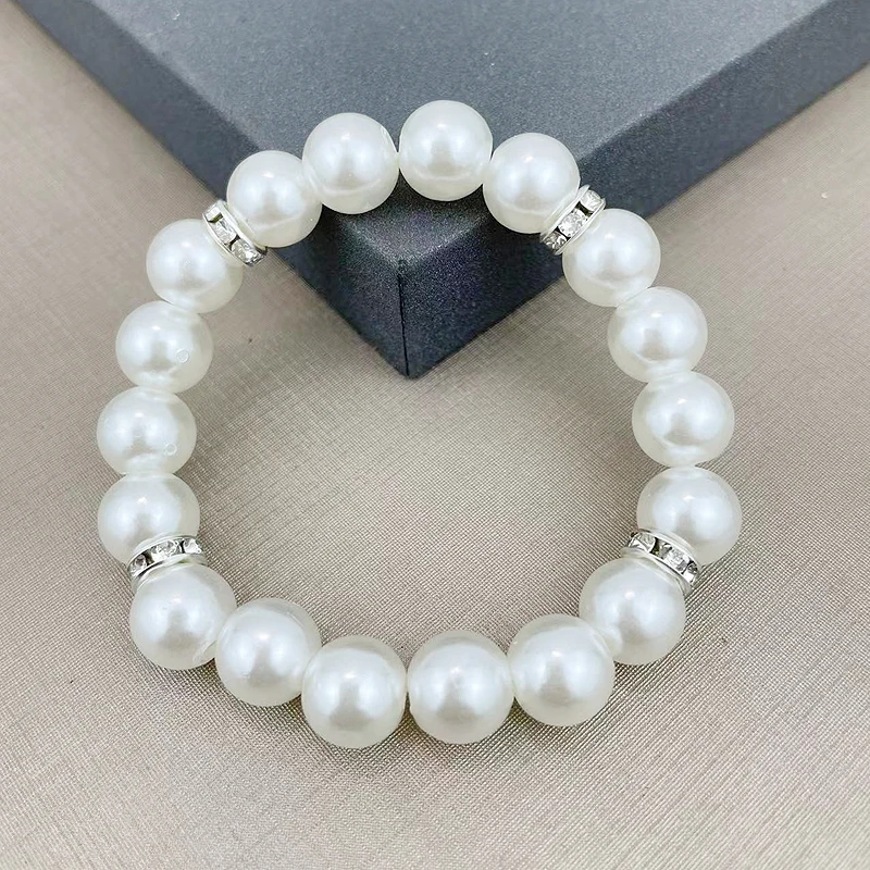 fnaf 2 rupee item Fnaf Star Girl Y2k 10mm White Pearl Strand Bracelet Aesthetic Unisex Elastic Crystal Lanyard Bracelets