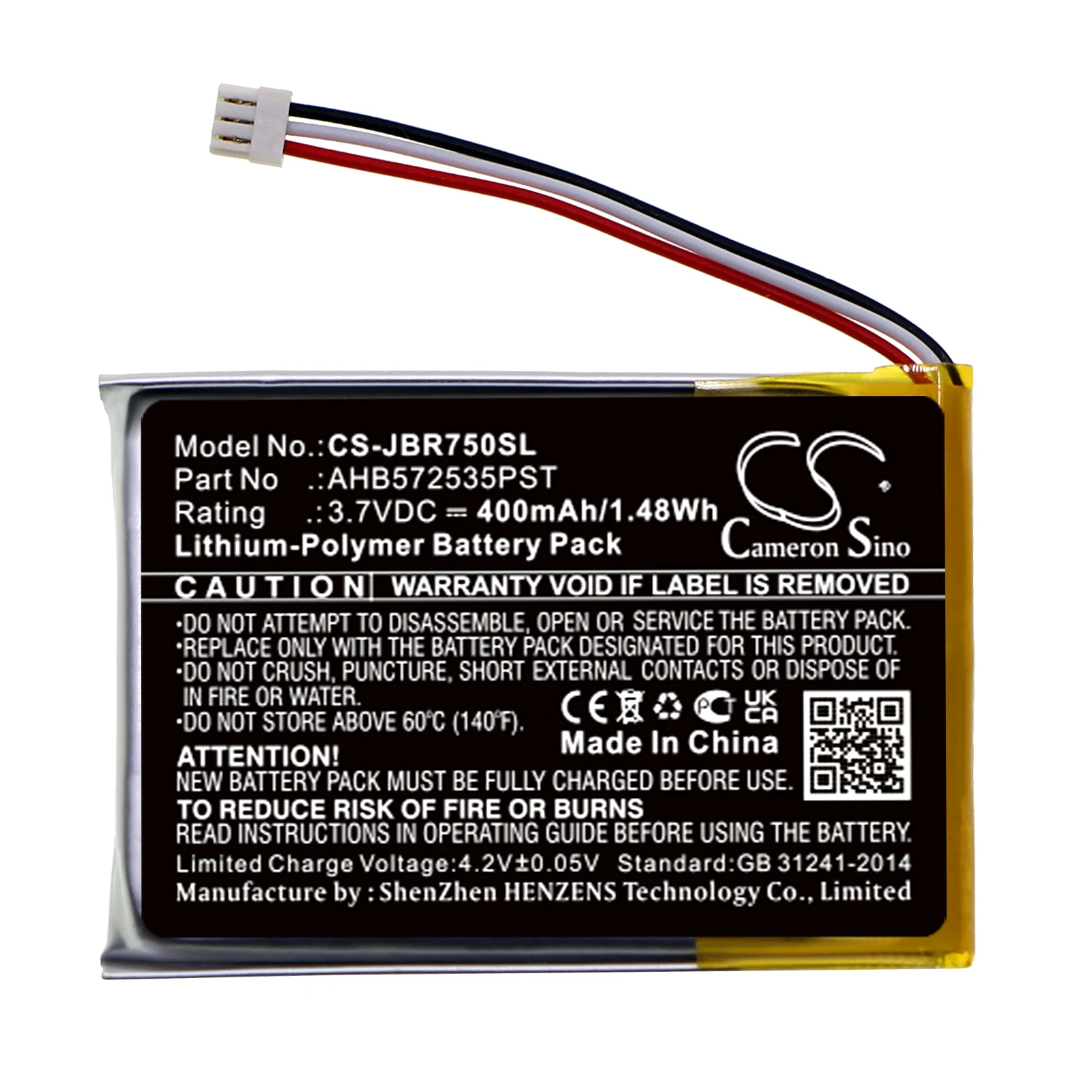 Cameron Sino 400mAh Battery For Jabra Evolve 75  AHB572535PST