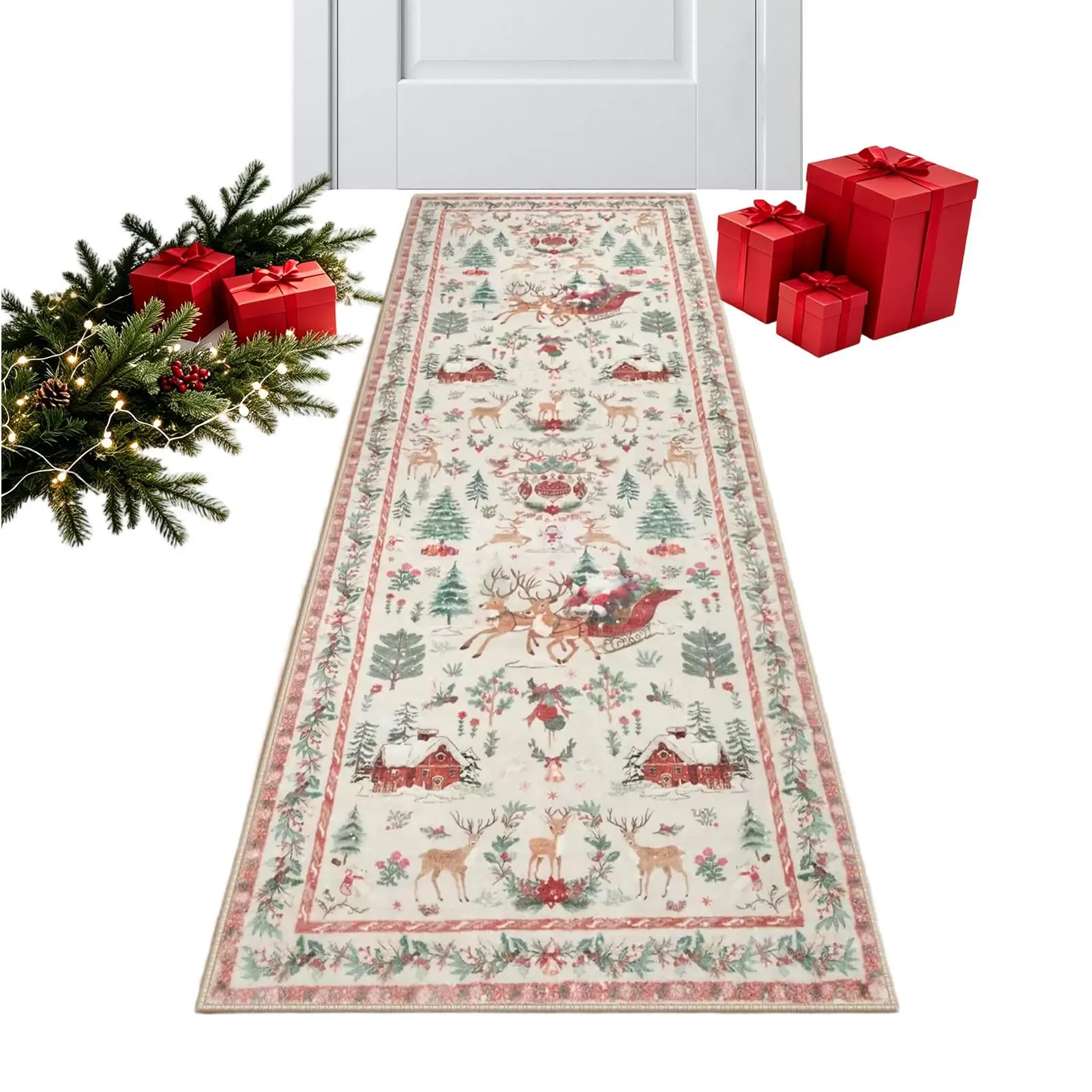 Christmas Christmas Runner Rug Home Decoration Kitchen Rugs Entryway Hallway Bedroom Carpet Welcome Floor Mat Laundry Floor Mat Home - Aliexpress Deal