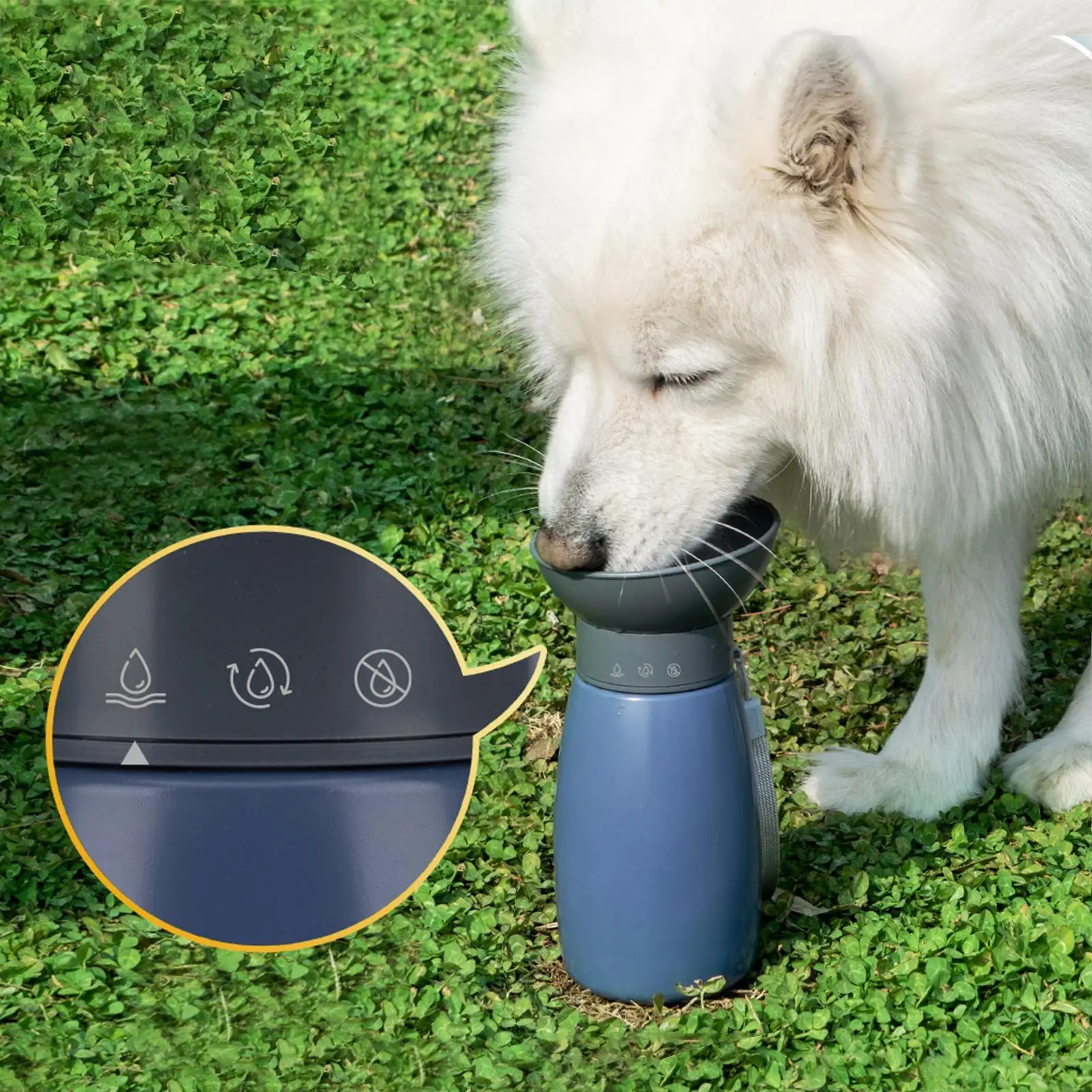 Dog Water Bottle 600ml Pet Water Bottle Leak-Proof Dispenser Pet Drinking Container for Walking Outing Park Car Running Road