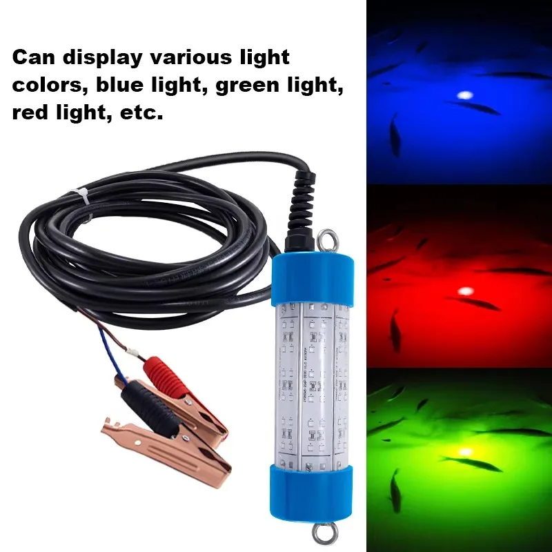 Lâmpada de pesca led subaquática verde 60w ip68 dupla à prova d'água iscas de luz de pesca de lula usadas por luz de pesca barcos subaquáticos