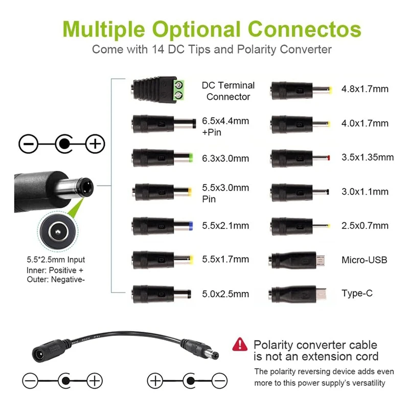 Universal Power Supply 3V-36V 4A 144W Adjustable Variable AC/DC Adapter Charger, 100V-240V AC To DC Converter US Plug