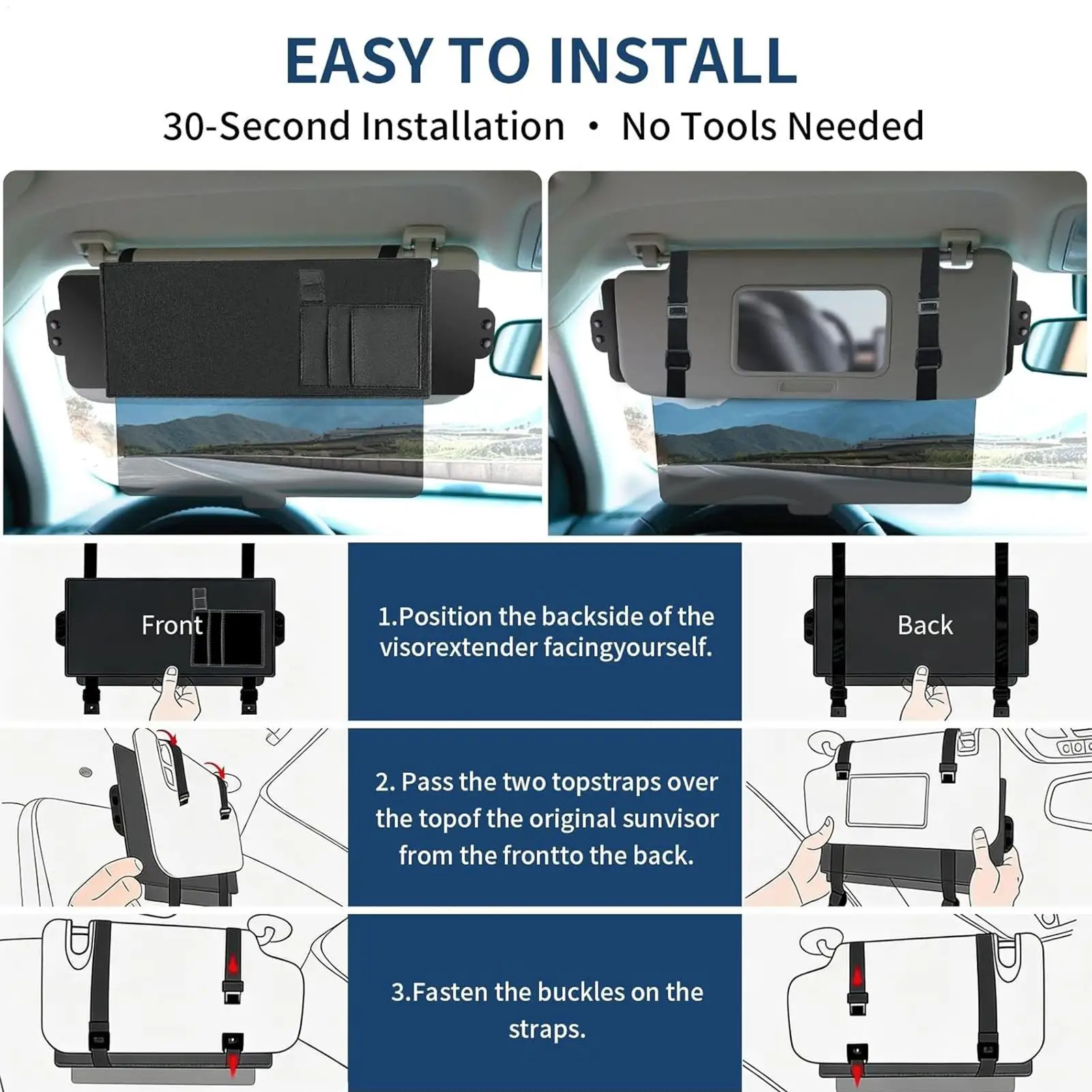 Sun Visor Extender For Car Universal Anti-Glare Universal Attachment Car Visor Accessories For Light Driver Passenger Vehicles