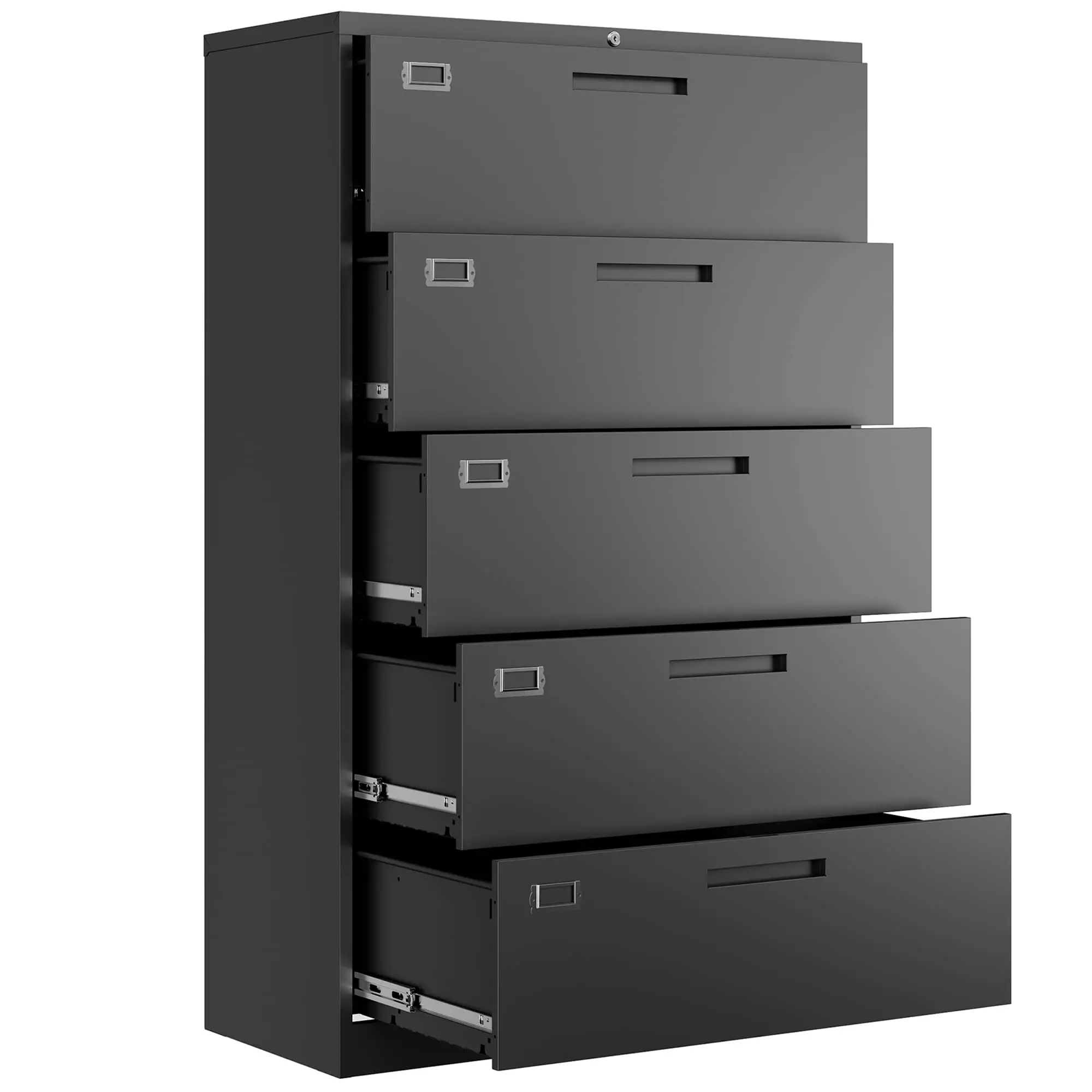 5 Drawer File Cabinet with Lock,Metal Lateral Filing Cabinets for Home Office Hanging Files Letter/Legal/F4/A4