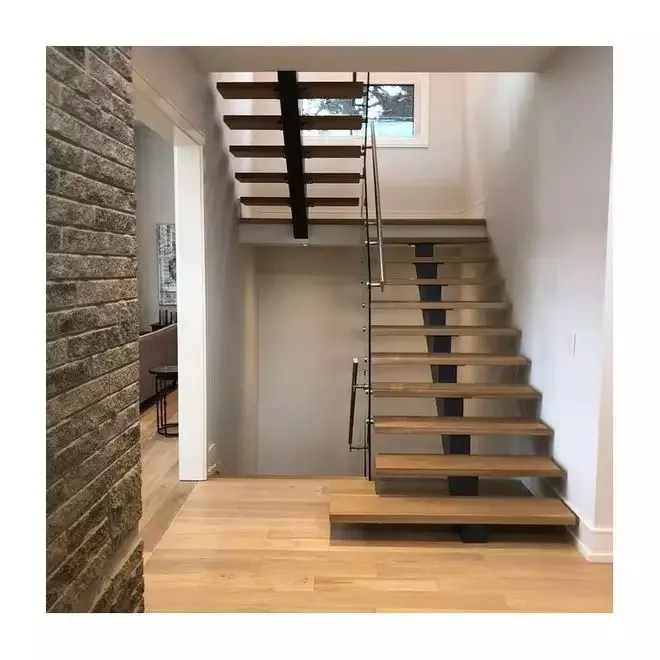 Customization White Oak Step Luxury Modern Custom Wooden Straight Stair Models Iron Stairs