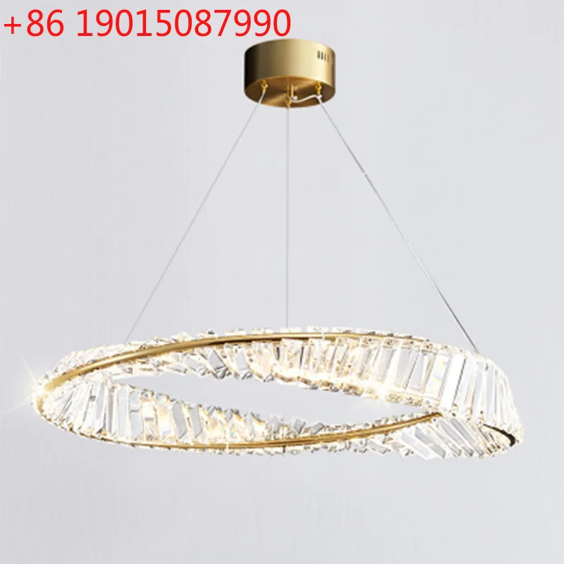 

Modern light luxury lamps crystal atmosphere home living room bedroom dining room LED circle chandelier