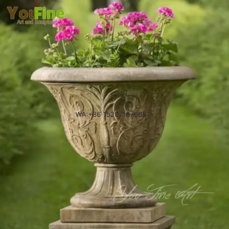 Wmwmnu for Decorative Garden Western Style Marble Flowerpots