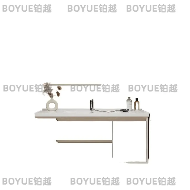 Nordic Smart Solid Wood Ceramic Integrated Basin Bathroom Vanity Cabinet Combo Washstand Sink Unit Modern Minimalist Design