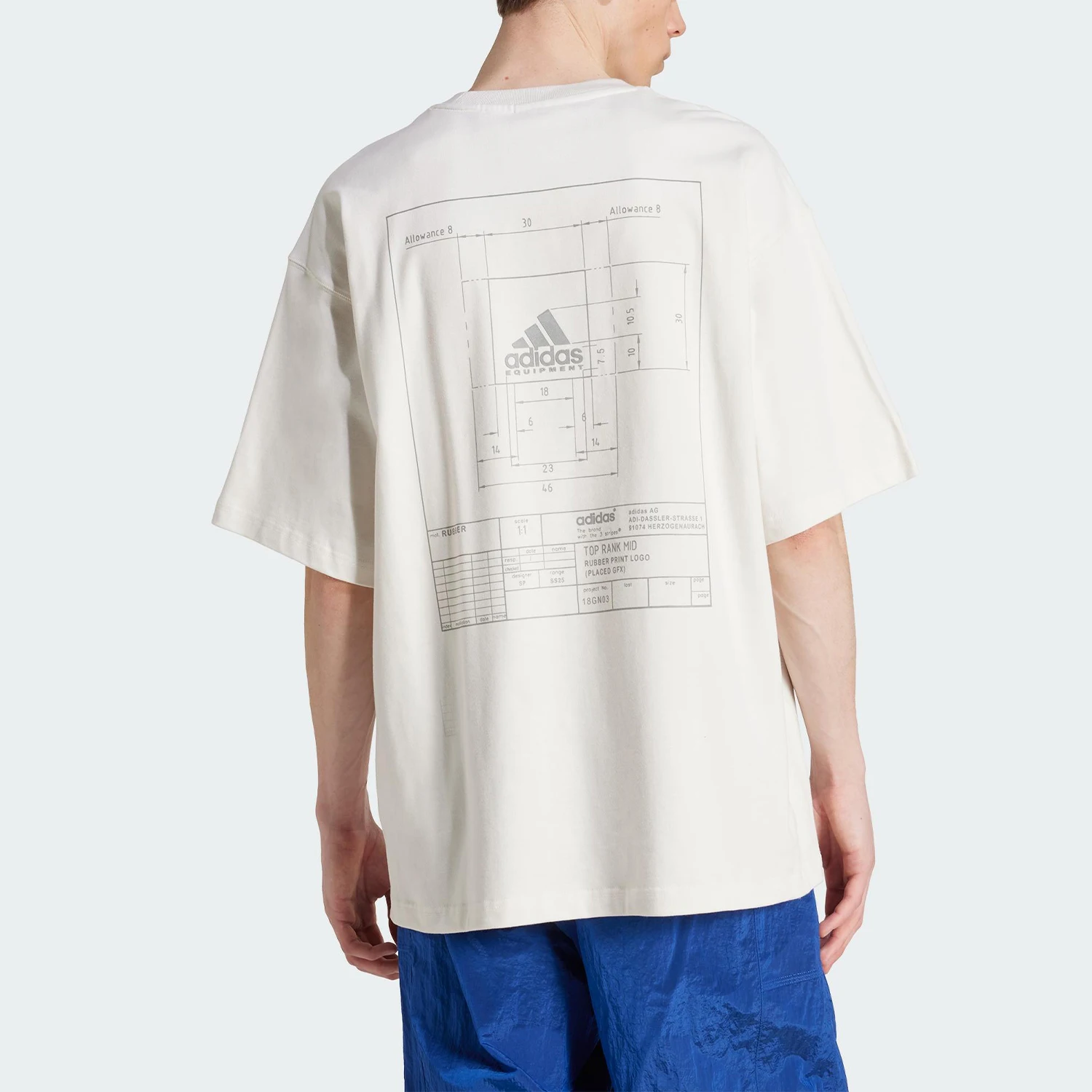 Adidas genuine clover men's skin friendly fashionable printed loose T-shirt JN4844