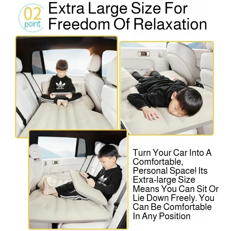 Electric Inflatable Mattress One Click Automatic Pump Portable Airbed For Car Backseat Travel Camping Air Bed