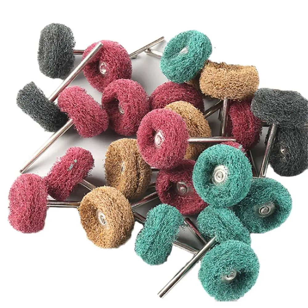 

10pcs Buffing Drill Abrasive Brush Rust Remover Nylon Polishing Wheel Fiber 2.35mm Shank Fiber Grinding Head
