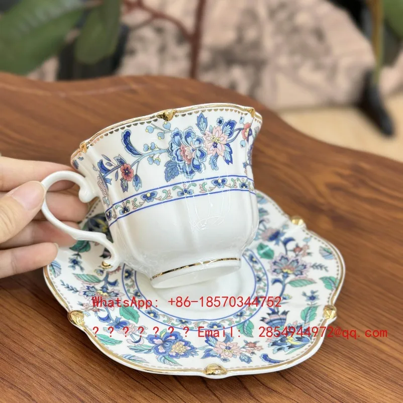 

Набор кофейных чашек и блюдец из костяного фарфора: Изысканный европейский набор для послеобеденного чая, высококачественные британские чашки и блюдца