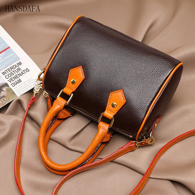 Women Cow Leather Shoulder Crossbody Bags Luxury Brand Ladies Handbag Fashion Solid Color Genuine Leather Female Tote Sac a Main