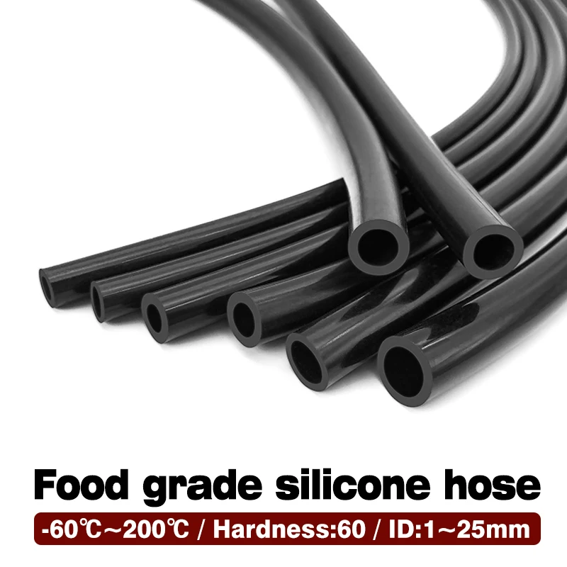 2Meter Silicone Tube Flexible Rubber Hose ID12mmxOD18mm Food Grade Soft Pipe Silica GEL Water Connector Plumbing Red/Black