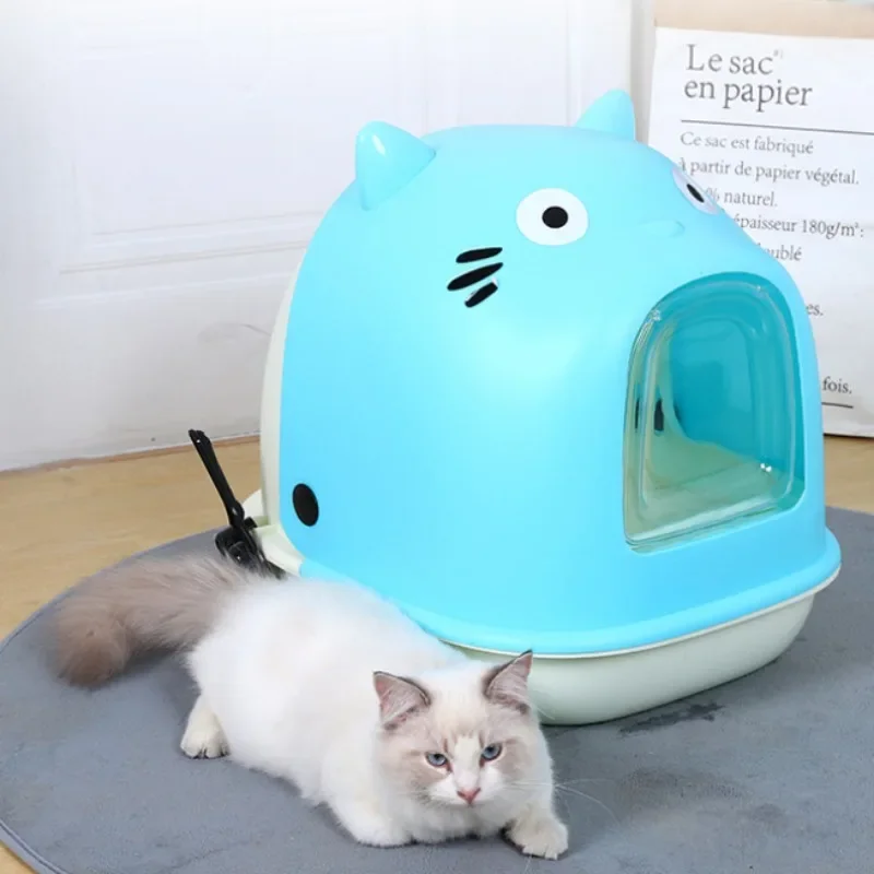 

Cat Basin Deodorant Poop Basin Cat Litter Box Fully Enclosed Deodorant Extra Anti-splashing Large Oversized Toilet