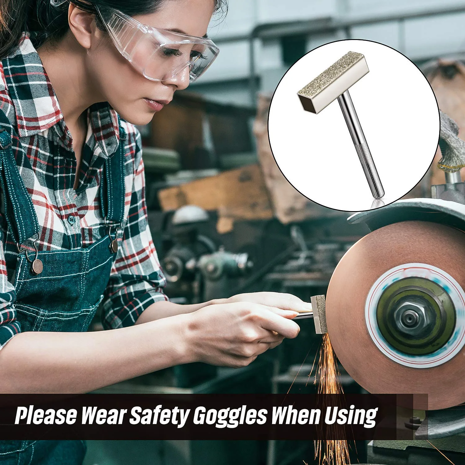 Outil de commode de meule, commode de pierre de roue de diamant avec Surface revêtue de diamant pour le dressage, le meulage et l'ébavurage, 1/3/5 pièces