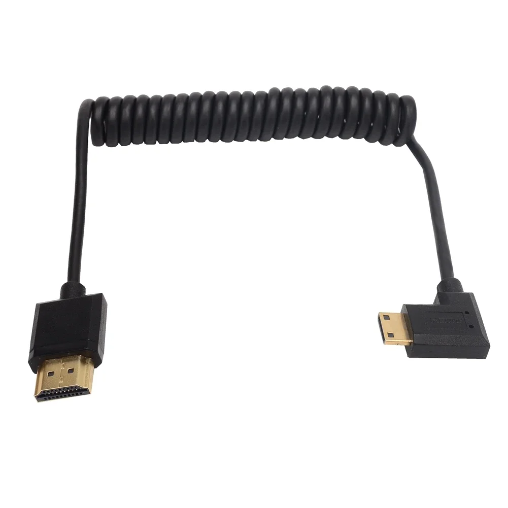 Super Soft Up Down cavo da Mini HDMI a HDMI ad angolo retto sinistro Ultra sottile 4k @ 60hz portatile leggero corto sottile hdmi2.0 arrotolato