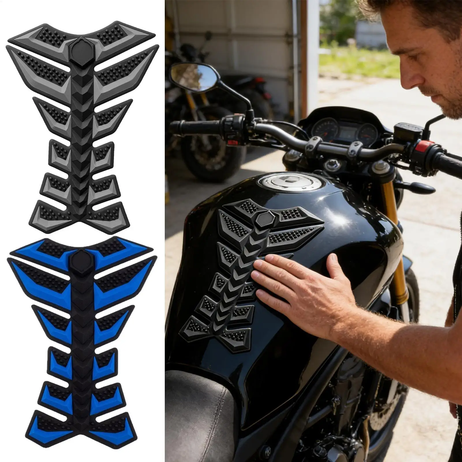 Stickers For Motorcycles 3D Rubber Pad Protector Adhesive Motorcycle Decorative Stickers For Adults Oil Tank Street Car