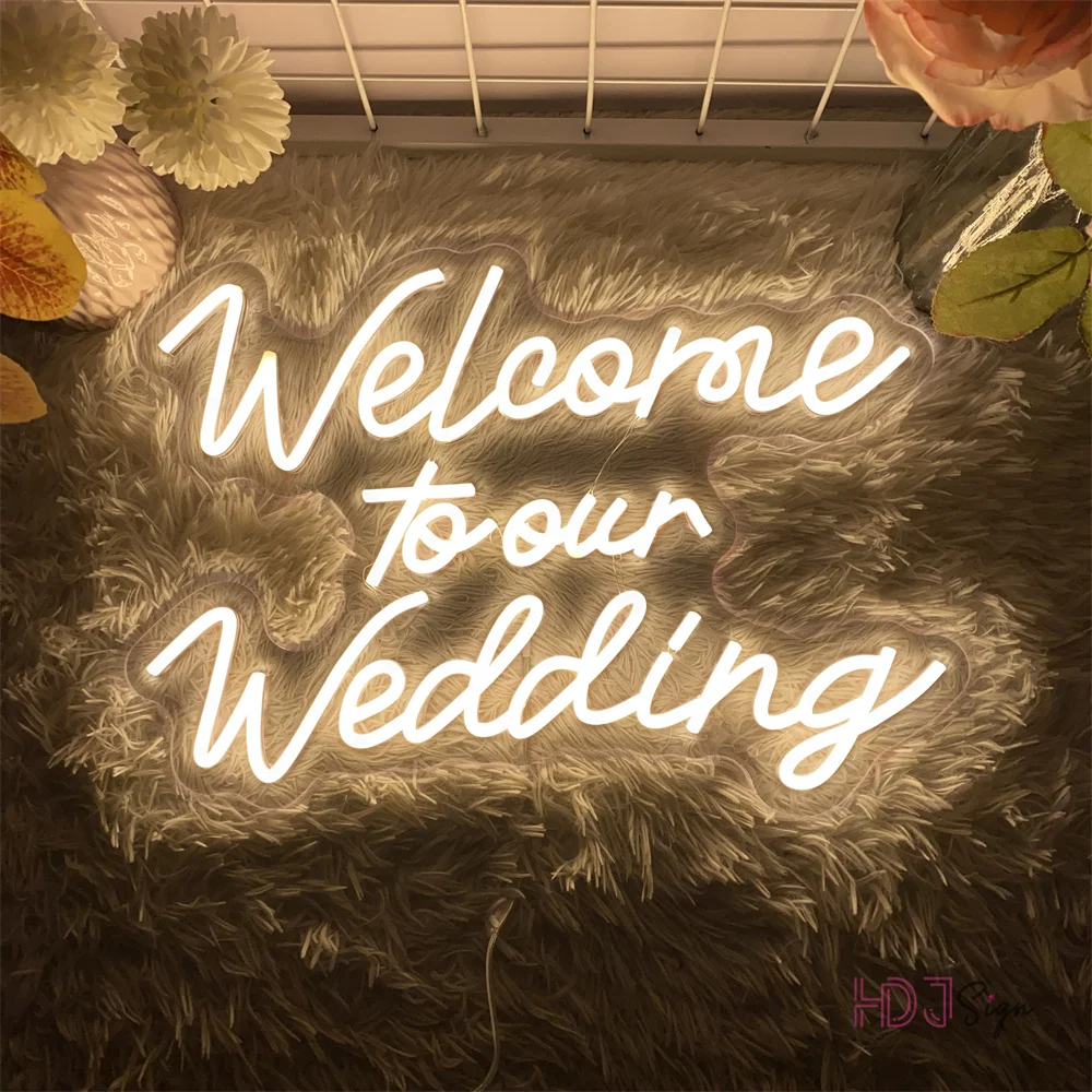 Welcome To Our Wedding Neon Sign Wedding Decoration Wall Hanging Neon Led Sign Wedding Party Decor Room Neon Night Light