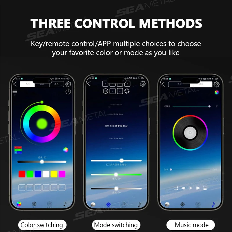 BLALION 140 سنتيمتر أضواء السيارة المحيطة LED الداخلية التفاف حول لوحة القيادة ختم الشريط RGB سيمفونية جو مصباح USB APP التحكم