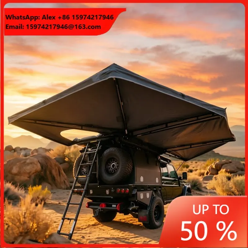 4x4 Offroad Retractable Car Awning 360 Degree Freestanding Side Awning Tent With D Zipper Roof Rack Canopy For Car Camping