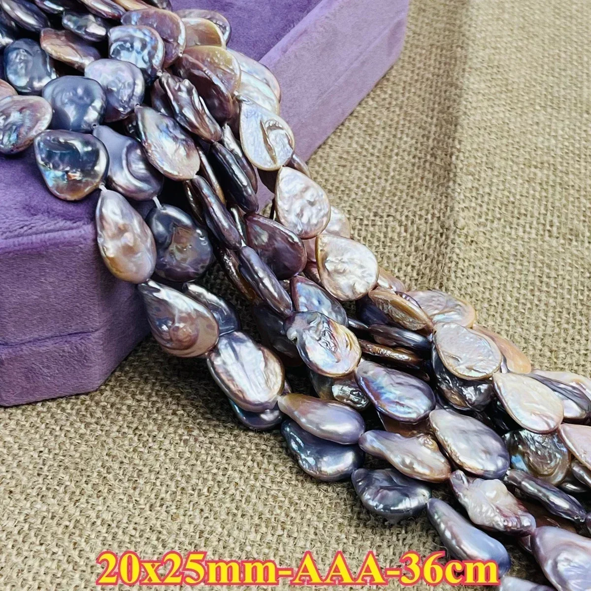 

20x25mm3A Top-Quality Natural Freshwater Pearl Purple Drops Baroque Spacer Bead Jewelry Make DIY Necklace Bracelet Women Wedding