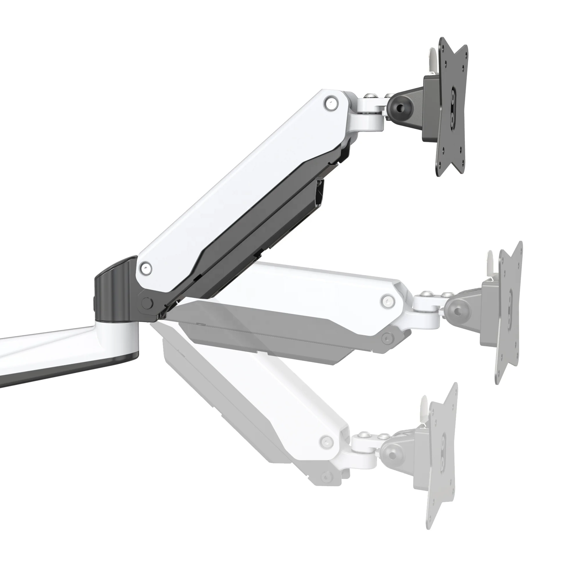 Installation of hot-selling aluminum triple monitor stand 15 to 27-inch freestanding LCD computer screen with cable management