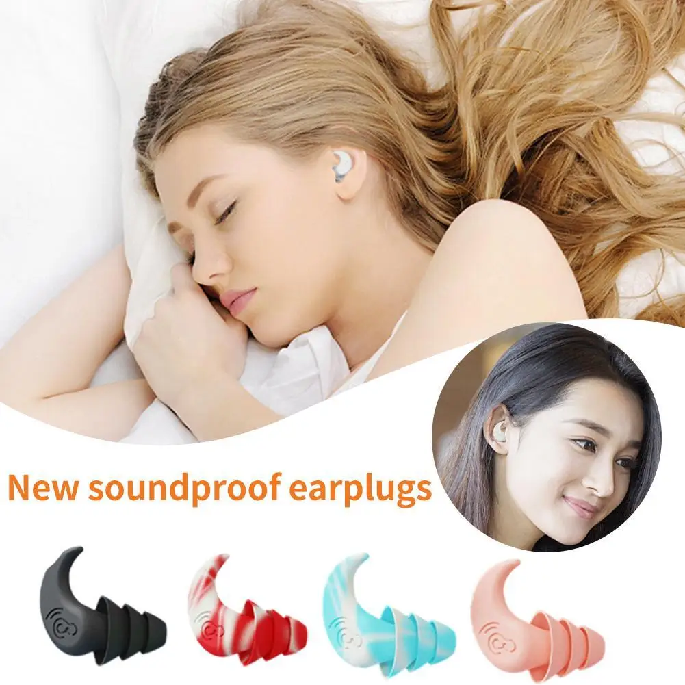 Anti Noise Silicone Earplug Sleep Noise Reduction Ear Plug Canceling Soundproof And Waterproof Swimming Soft Ear Protector