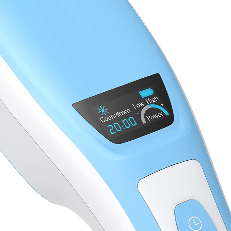 Blue Pain Relief Cold Laser Therapy Device Unit LLLT Red Light Portable Handheld Unit 650nm + 808nm with Auto Timer