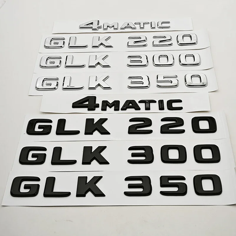 3D ABS Car Logo 4 Matic GLK220 GLK300 GLK350 Emblem Letters Sticker Rear Trunk Badge for GLK W204 X204 GLK220 GLK300 GLK350