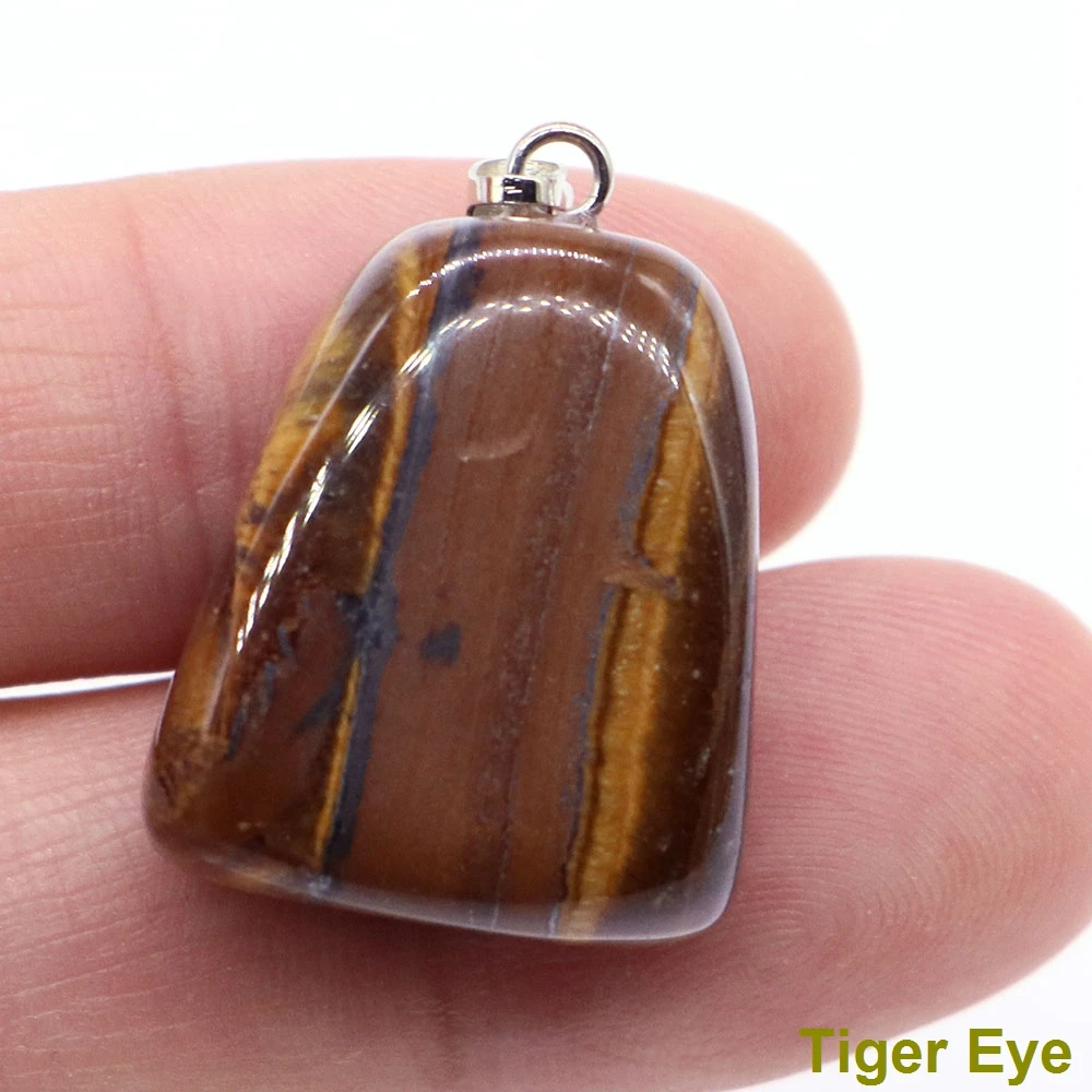 Natural Irregular Crystals Stone Square Pendant Charms for Women Healing Amethyst Quartz Agate Making Earring Diy Jewelry Chain