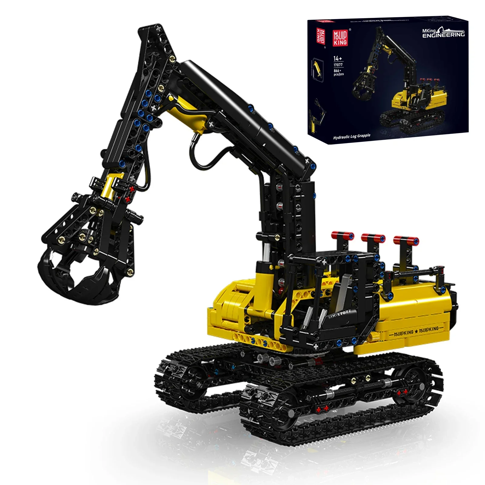 Mould King 17077 Hydraulic Log Grapple Model 866pcs Building Block set Engineering Series DIY Toys for Christmas Gifts