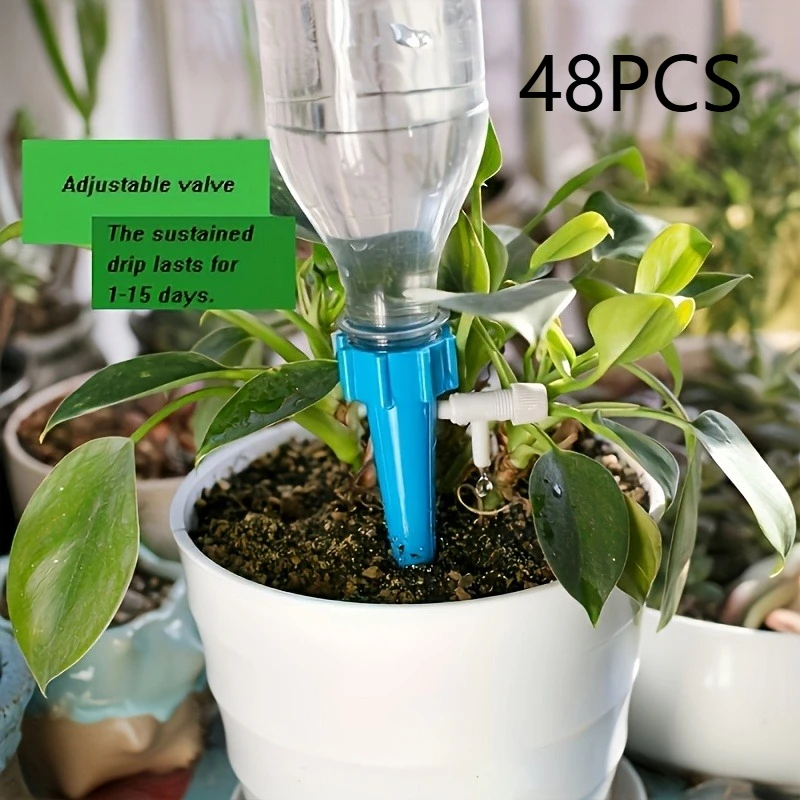 40pcs Polypropylene Self-Watering Spikes For Automatic Plant Watering System,Threaded Connectors for Indoor/Outdoor Drip Systems