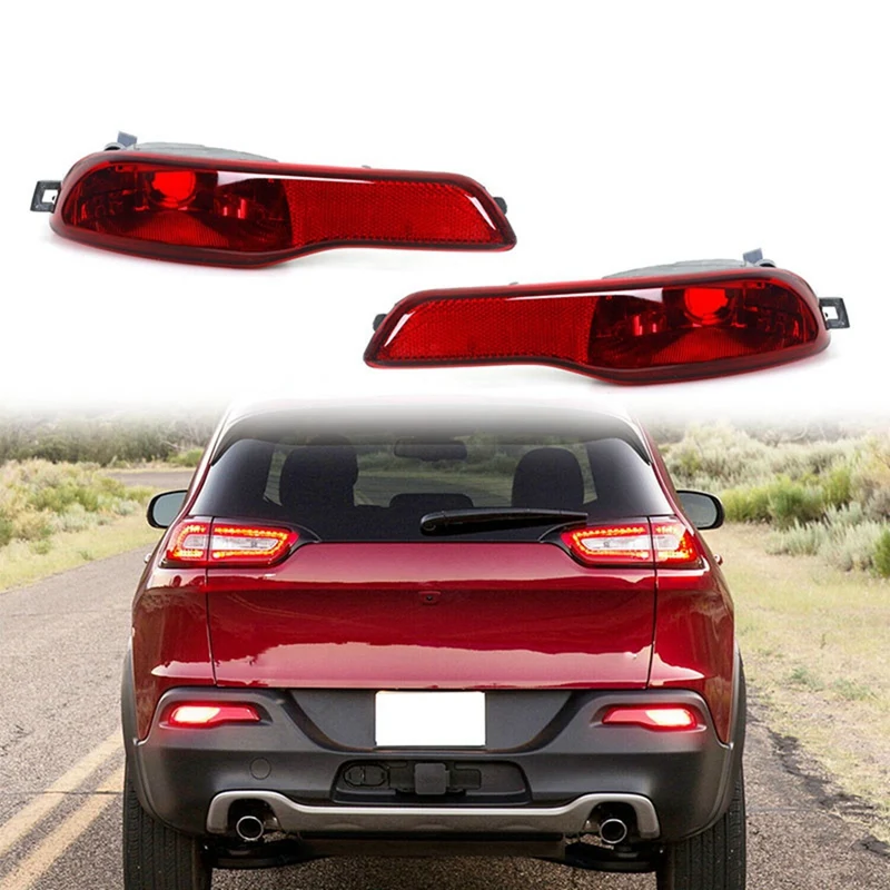 LED Rear Bumper Reflector Cap Rear Fog Light Cover Taillight Shell For Jeep Cherokee 2014-16 68102877AC 68102876AC