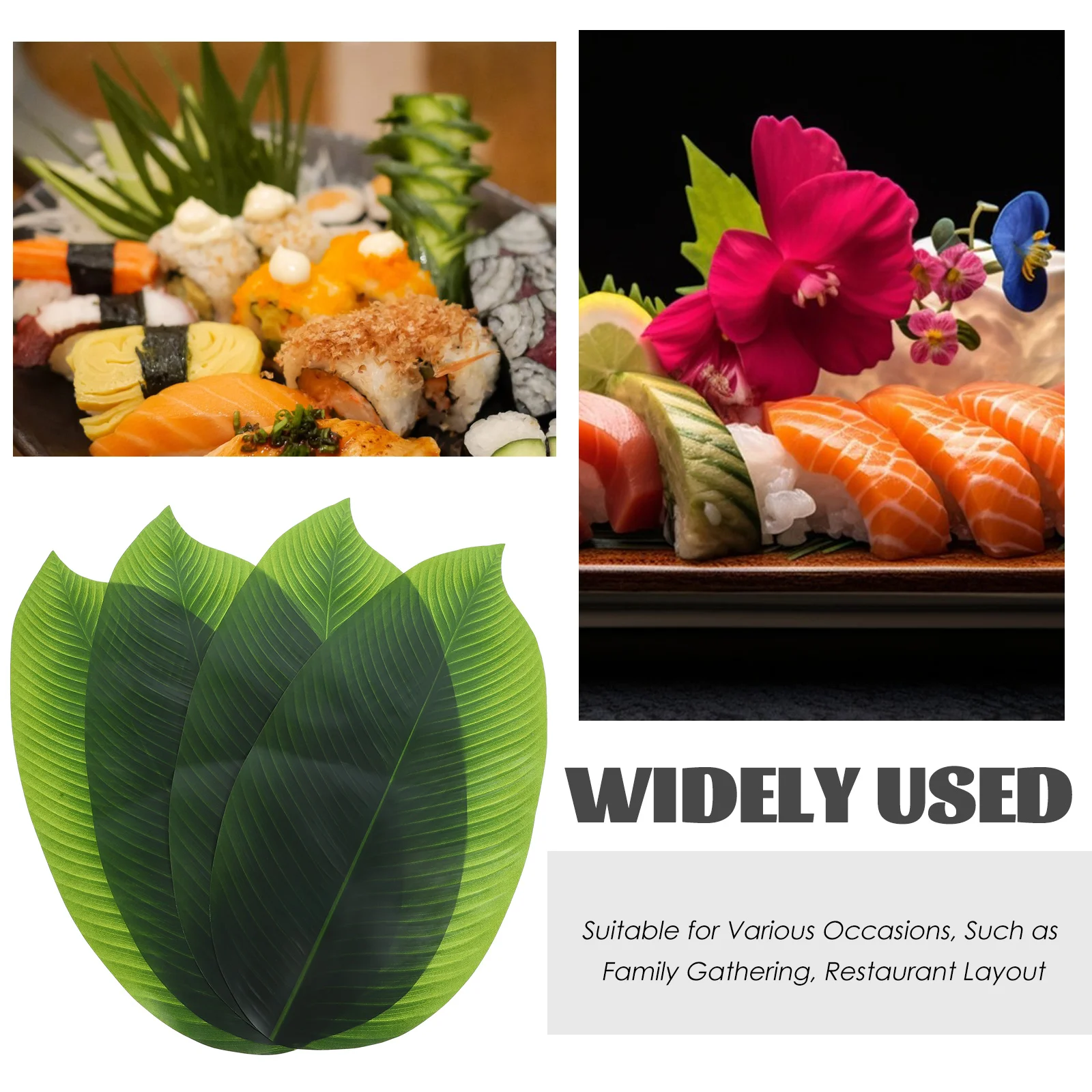 4 قطعة المفارش أوراق الشجر الخضراء الزخرفية ل تجمع الأسرة مهرجان ورقة الجدول حصيرة الديكورات موضوع الحفلة مكان الحصير #4