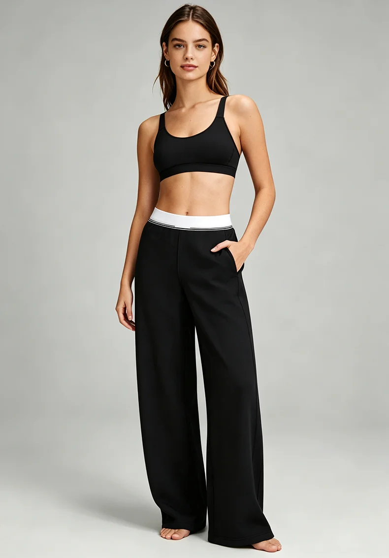 High-Waist Wide Leg Pants for Women, Quick-Dry Loose Fit for Training and Casual Summer Wear — detail 1