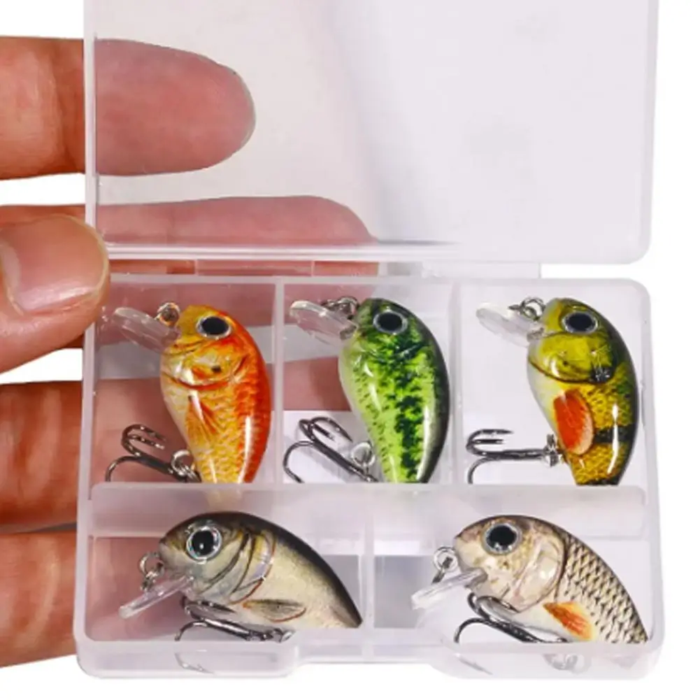 Mini señuelo de Pesca Artificial, 5 piezas, Crankbaits, Wobblers, Manivela para Pesca de lubina, Swimbait, Y5R8