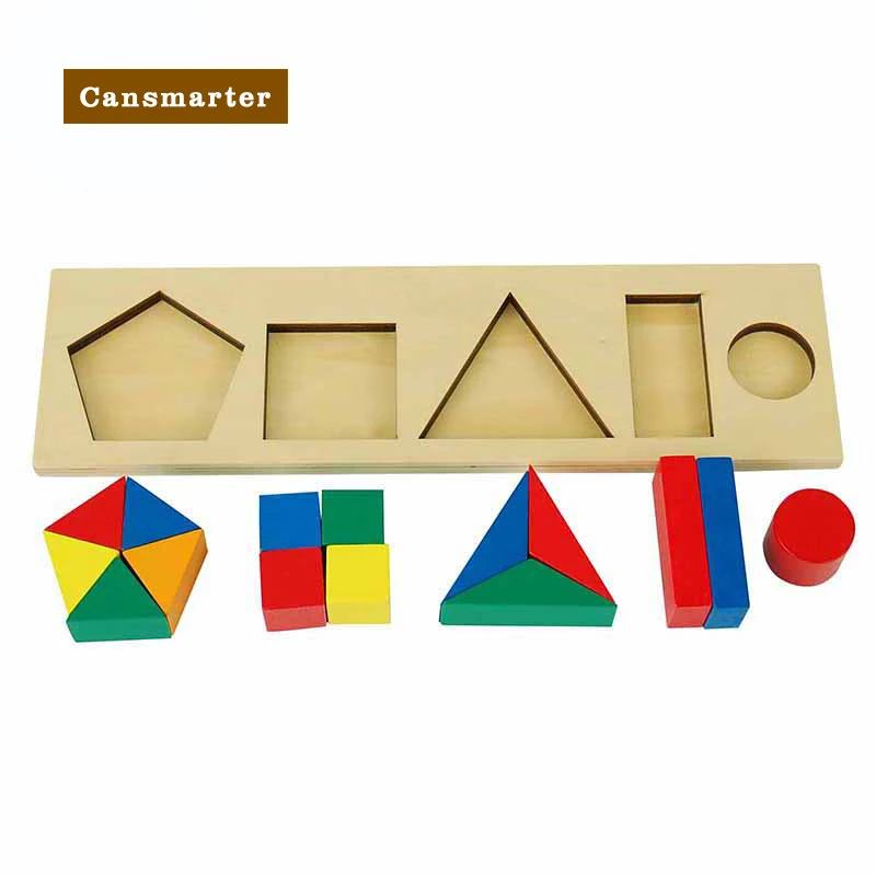 Baby Toy Montessori Learning Materials Wooden Puzzle Composite Geometric Cognitive Geometry Shapes Mini Early Educational Toys