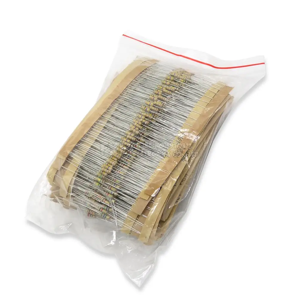 1500PCS 1/4W Carbon Film Resistors Assorted kit 75Values (1 ohm~ 10M ohm) Resistance 5% Tolerance Resistor Pack