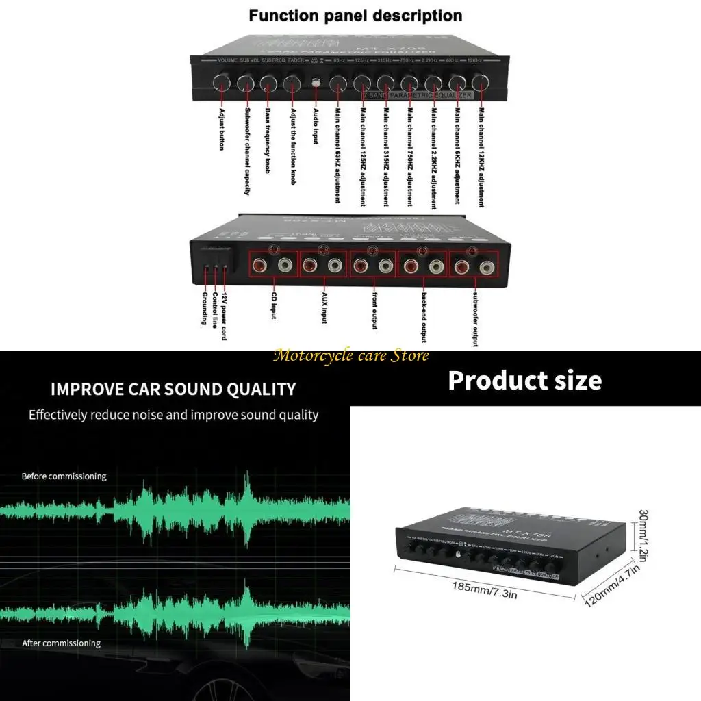 Innovative 7 Band Car Stereo Equalizer with Easy Installation and User Friendly Controls Suitable for Music Enthusiasts