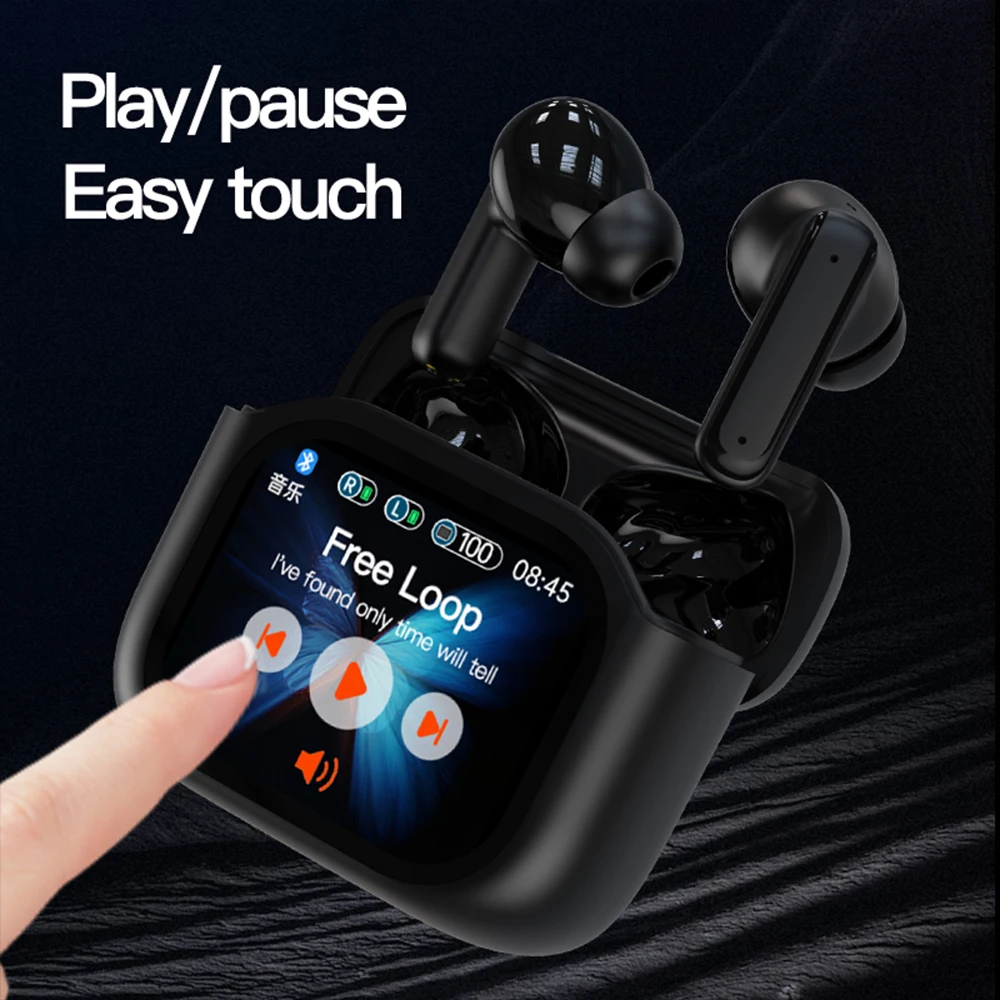 BY16 Bluetooth headset With A9 pro Touch Control LCD Screen Super Bass noise reduction Premium Sound ENC Microphone