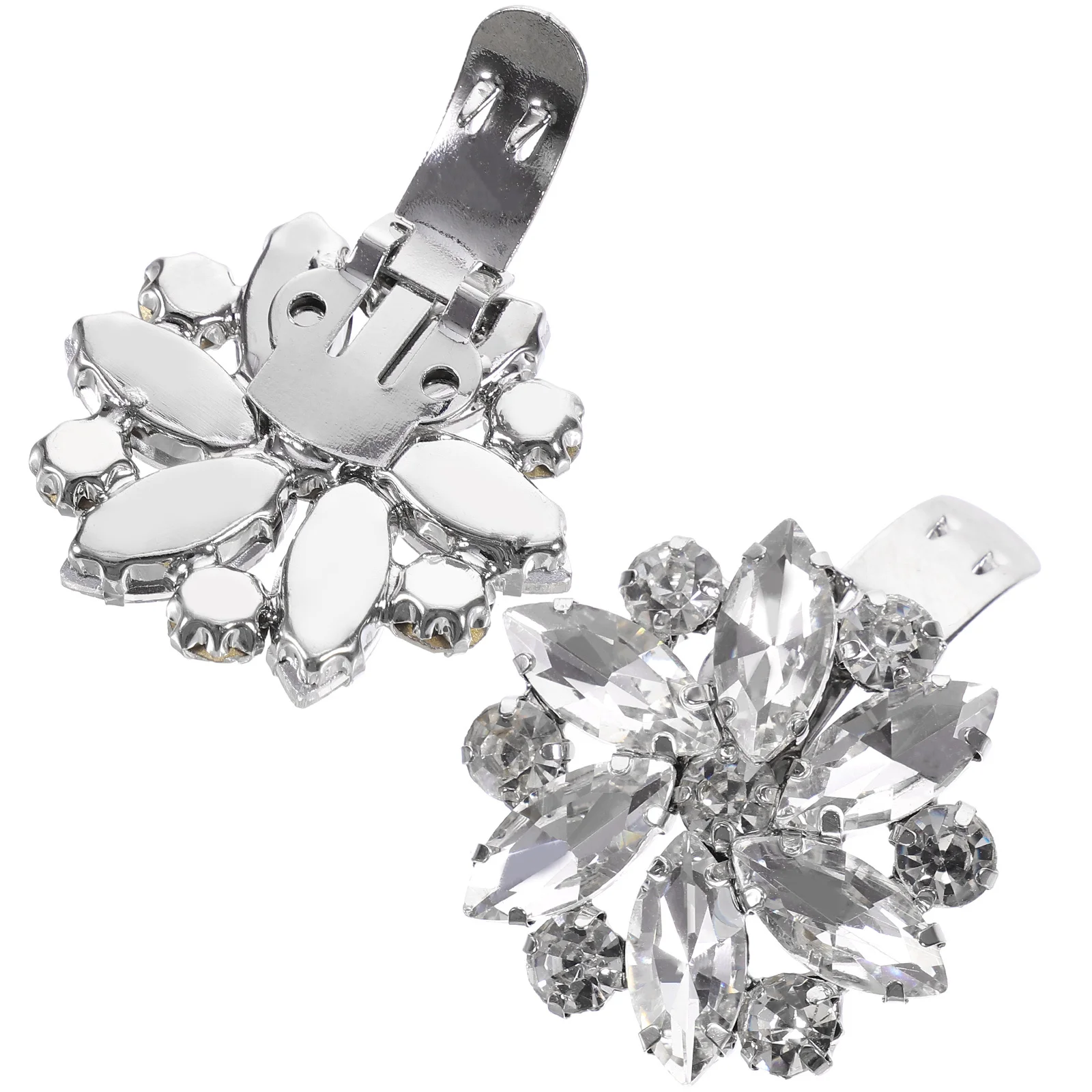 2 pcs Shoe Clips Decor Crystal Flower Charm For Women Wedding Sparkly Buckle Removable Pumps Accessory Party Decoration