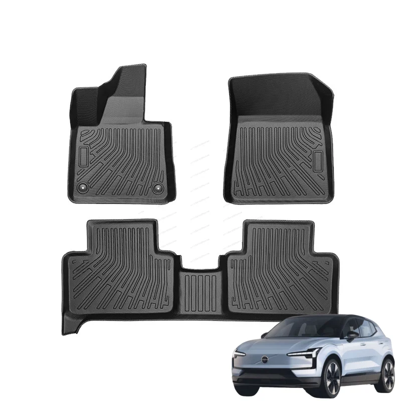 Car Floor Mats for EX30 2025 2024 All Weather Front Rear Cargo Liner Mat, Waterproof Anti-Slip Foot Pads Accessories
