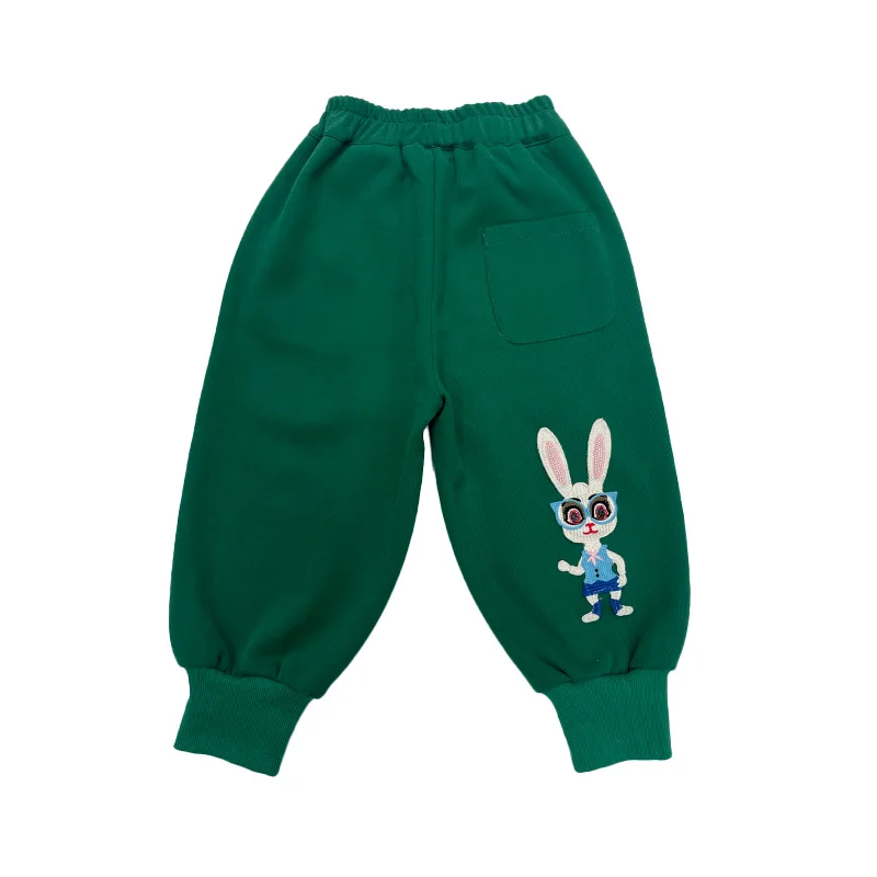 Girls Clothes Spring Autumn Casual Pants Cotton Jogger Pants Cartoon Rabbits Design Children\'s sweatpants Elastic waist trousers