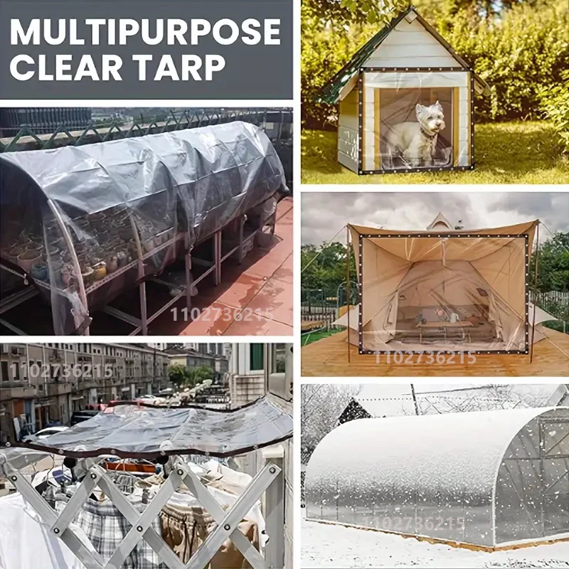 قماش تظليل شفاف مقاوم للمطر، قماش مشمع خفيف الوزن مقاوم للماء، غطاء من القماش المشمع الشفاف المقاوم للمطر