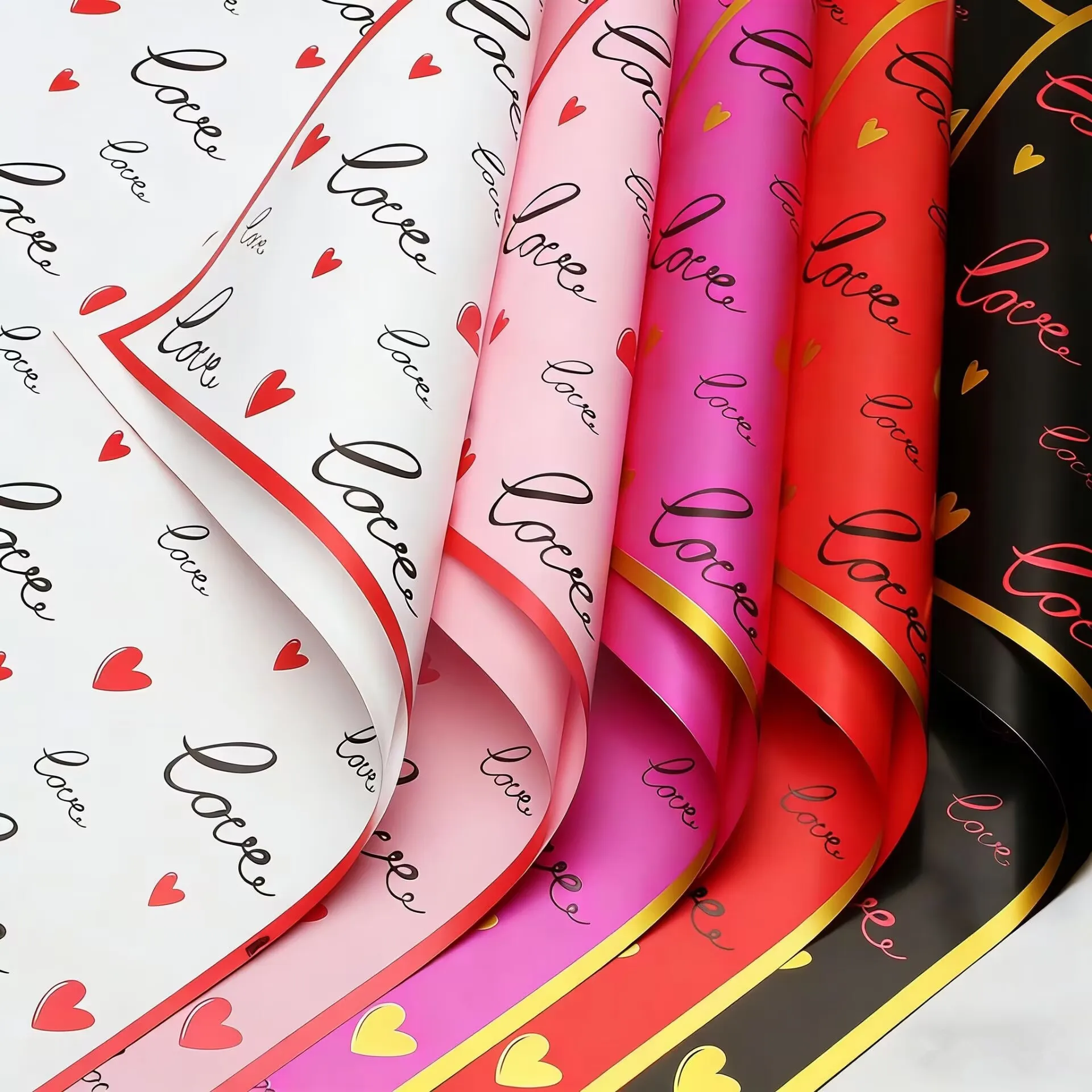 

20sheets Love Flower Wrapping Paper Korean Style Gift Rose Packing Florist Bouquet Wrapping Materia