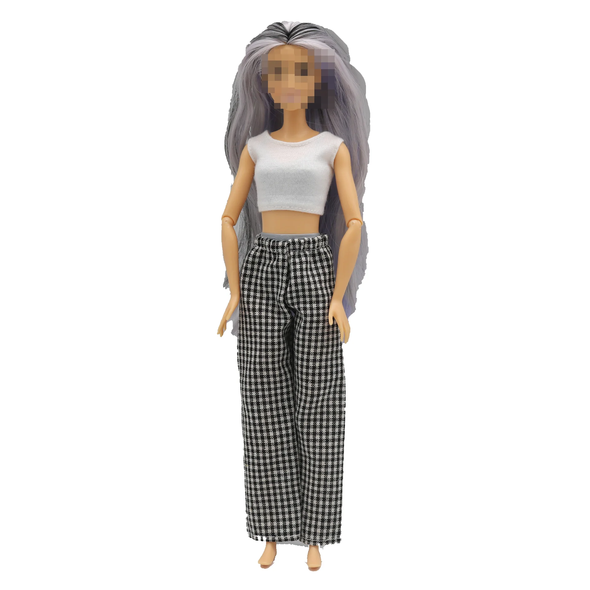 New 30cm 1/6  simple Claus Tshirt Elastic pants Daily Wear Accessories Clothes for Barbies doll