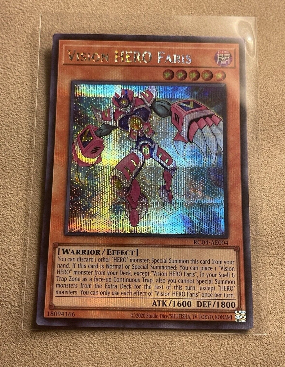 

Yugioh KONAMI Duel Monsters RC04-AE004 Vision HERO Faris Secret Rare Asian English Collection Mint Card