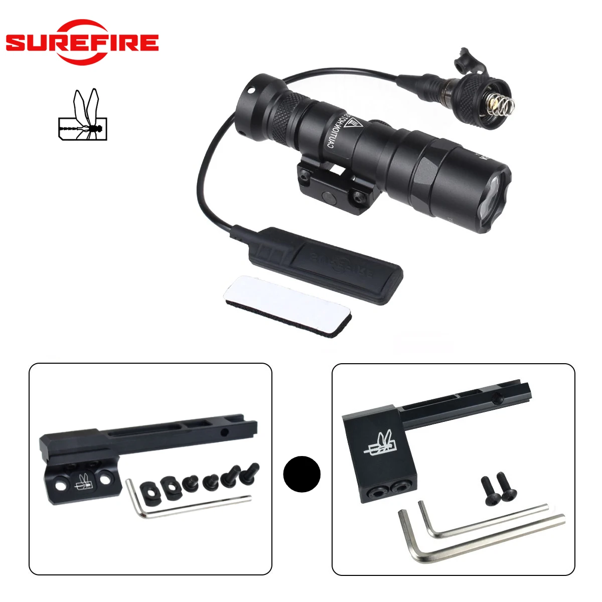 Airsoft Hunting Tactical Flashlight M300B M300C M600B M600C Scout Light With Offset Scout Mount Set For Hunting Accessory
