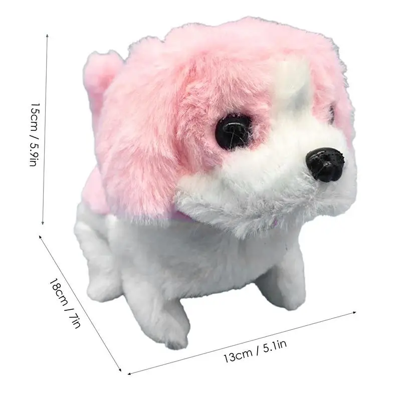 Eletrônico Andando Barking Robotic Puppy Pet Dog Plush Toy Bateria Controle Simulação Dog Interactive Toy Presente De Aniversário Para Crianças